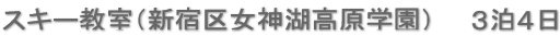 スキー教室（新宿区女神湖高原学園）　　３泊４日